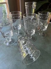 6 Hearth & Hand Magnolia X-Pattern Stemmed Water Goblets Chunky Stem