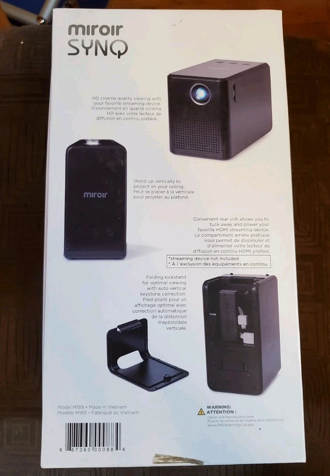 Miroir Surge Series SYNQ 720p DLP Mini Projector, Black NEW OPEN Box - Image 2 of 4