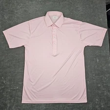 Collars & Co Polo Shirt Mens Large Pink Dress Collar Performance Golf Casual