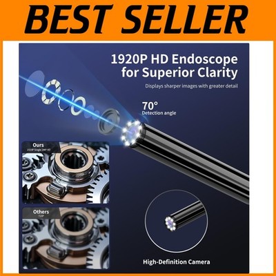 Borescope Inspection Camera, 1920P HD, 8 LEDs, , 16.4ft