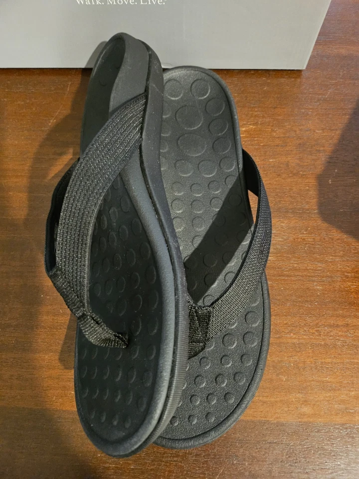 Sandalia Vionic Wave Toe Post Chancla Negra 13 M Nueva en caja Foto 2 de 4