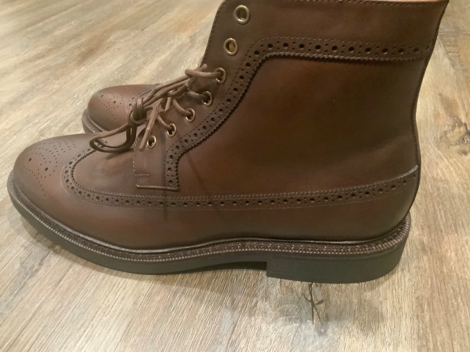 Nuevo Polo Ralph Lauren Asher Cuero Punta de Ala Vestido Botas Marrón Para Hombre EE. UU. 11.5 Foto 2 de 4
