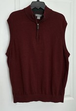 Daniel Cremieux Signature Collection 1/4 Zip Sweater Vest Mens XL Supima Cotton
