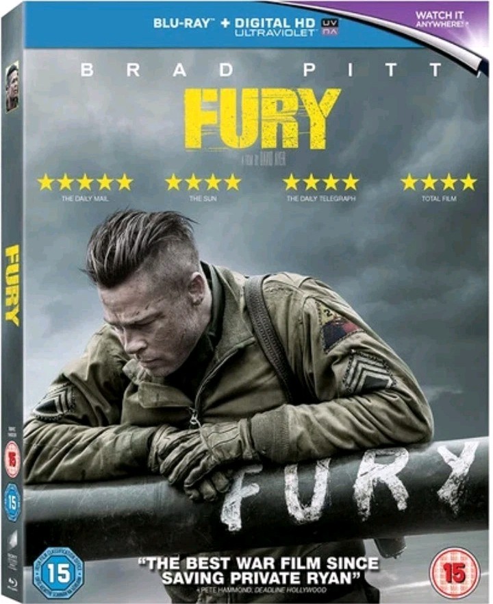 FURY 2 DISC BLU-RAY NEW SEALED BRAD PITT + FREE UK POST #250