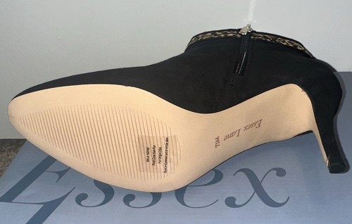 Essex Lane - El-Kami Suede/Black/Natural Stiletto Booties Womens Shoe Size 7.5M - Picture 6 of 6