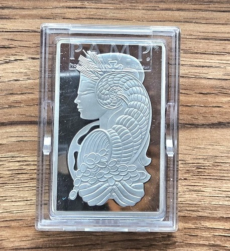 Pamp Suisse Lady Fortuna 10 oz .999 Silver Bar with Assay Card Silver Bullion