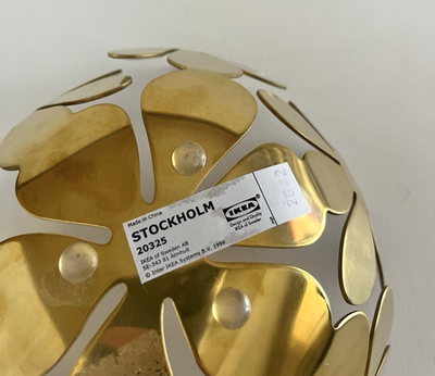 Vintage 1999 - IKEA Stockholm Gold Metal Flower Bowl 8