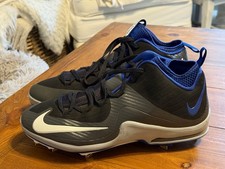 NWOB Nike Air Max Black Blue MVP Elite 2 3/4 Metal Baseball Cleats Men's Size 13