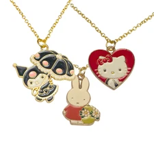 Kawaii Chain Necklace Pick of Kuromi, Hello Kitty, Miffy, Bear Charm