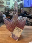 Fenton Art Glass Lily Of The Valley Pink Opalescent Signed Basket
