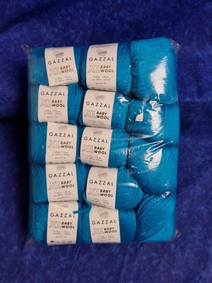 12 Skeins Gazzal Baby Wool XL Baby Yarn, Blue - 822XL Lot 206296