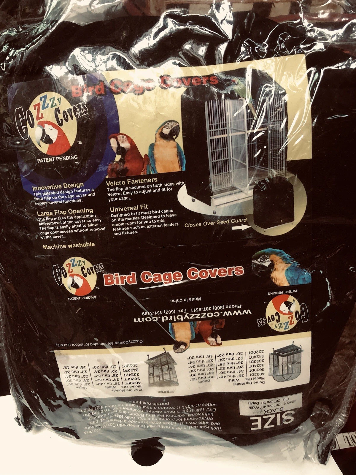Cozzzy Cage Cover Model 4030 PT for Play Top Bird Cage unused new other see pics