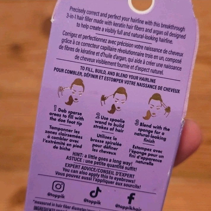 Varita de rímel Toppik Fill Me In Hair Line, negro negro, cejas barba bigote NUEVO Foto 4 de 4