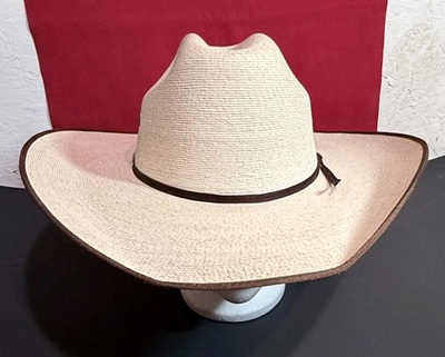 #ad Atwood Hereford 5X Straw Cowboy Hat Western Long Oval Low Crown Ivory 7 3 8quot; $39.00