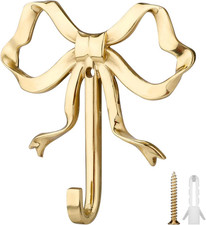 Bow Wall Hooks, 2.64x2.6 Inch Decorative Knot Brass Purse Hanger Holder Coat Rac