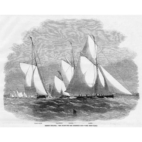 LINCOLNSHIRE Start for the Members Cup BOSTON Regatta - Antique Print 1857