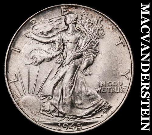 1945 Walking Liberty Half Dollar - Scarce  Uncirculated  Lustrous  #G7165