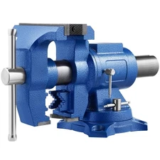 Bench Vise 6 Inch Double Swivel Rotating Heavy Duty Vise Head/Body Rotates 36...