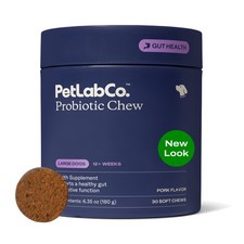 PetLab Co. Large Dog Probiotics 30 Pork Soft Chews Gut  Allergy Support