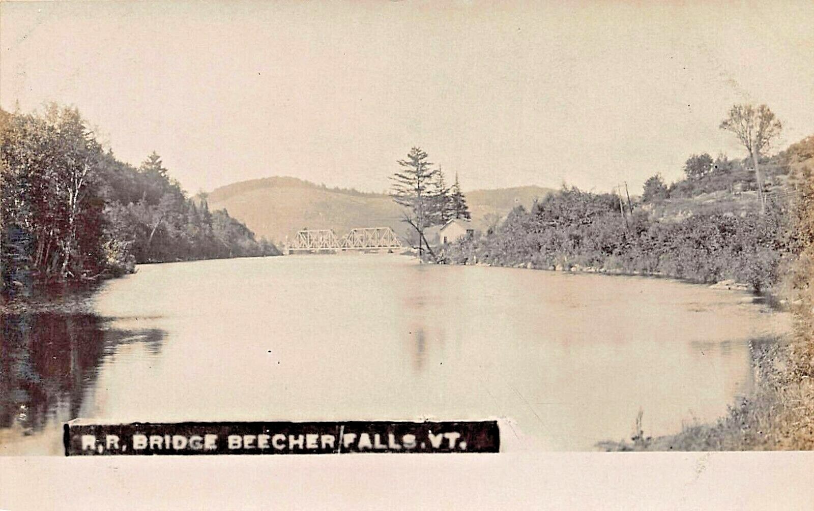BEECHER FALLS VERMONTRAILROAD STEEL BRIDGEREAL PHOTO POSTCARD eBay