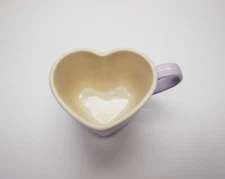 Le Creuset Provence Purple Ceramic Heart Shape Mug **NEW** NWOB
