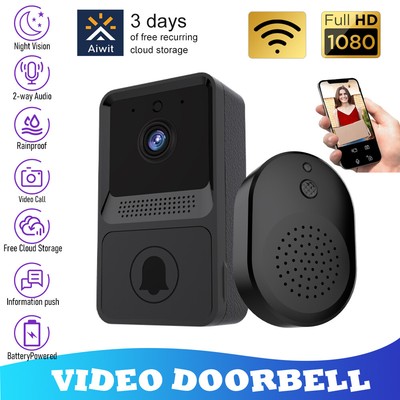 Smart Wireless WiFi Video Doorbell Phone Door Intercom Home Security Camera Bell
