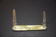 CAMILLUS NEW YORK USA Pen 3 1/8" Knife Swell End Cracked Ice Handles Made In USA