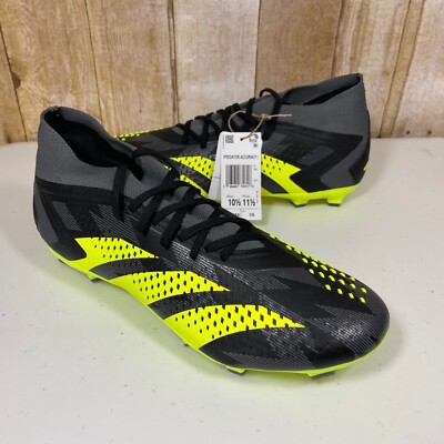 NEW Adidas Predator Accuracy.1 FG Mens Soccer Cleats IG0781 Black Yellow SZ 10.5
