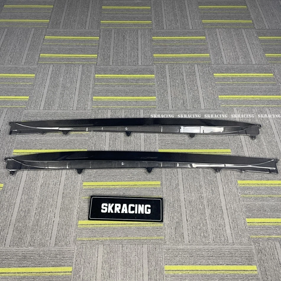 2 PIEZAS Faldas laterales de fibra de carbono faldón lateral cubierta labial se adapta a Jaguar tipo F 2014-2020 Foto 3 de 4