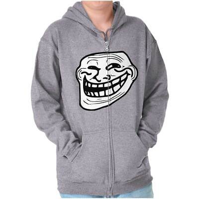 Troll Face Smiley Internet Funny Meme Gift Womens or Mens Crewneck