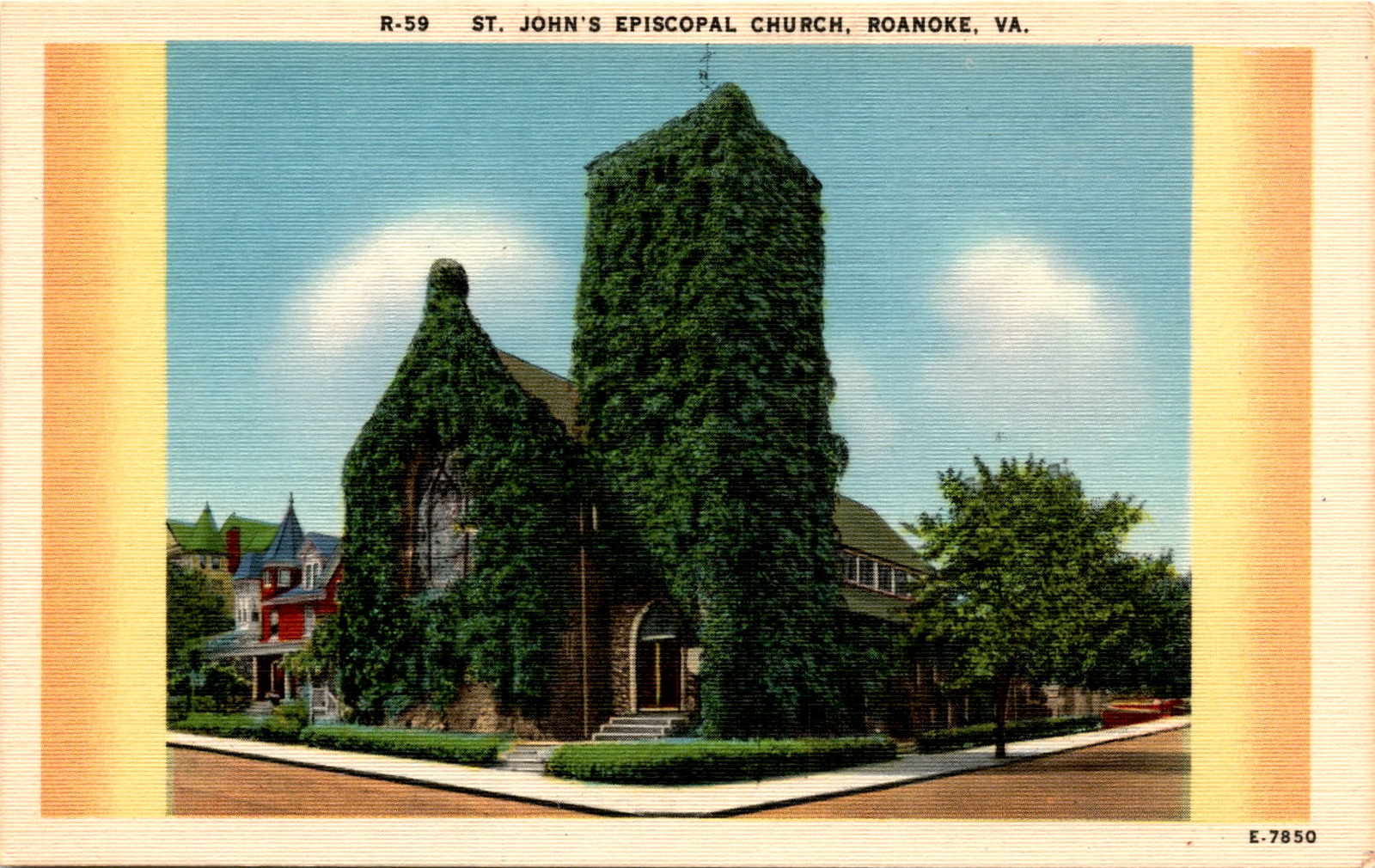 ST. JOHN'S EPISCOPAL CHURCH, ROANOKE, VA, ASHE Postcard