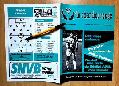 Programm Chardon Rouge ASNL Nancy v Bordeaux Bastia Meisterschaft D1 1983-84