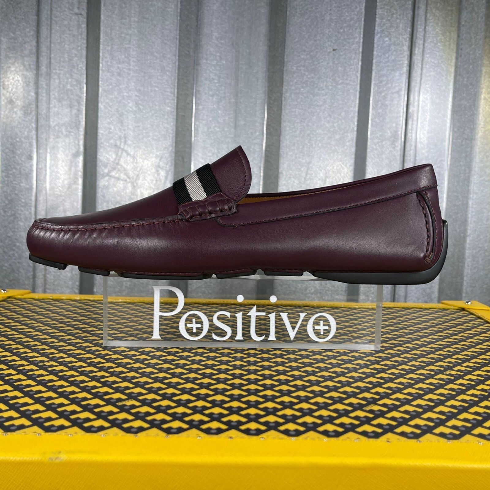 Bally Mens Waltec Vino Leather Shoes 