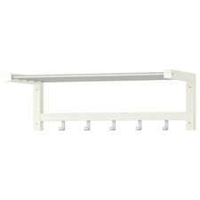 IKEA Wall Mounted Hat Rack & Coat Hanger with Storage Rack White 79cm