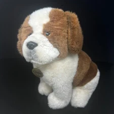 Vintage Dakin Classique St Bernard Dog Plush Stuffed Animal 1988 Realistic Heavy