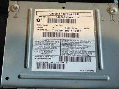 2017 Jeep Wrangler Radio Receiver Display Stereo Sirius OEM