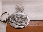 Shih Tzu ? Keychain Dog Embossed Pewter Key Ring Silver Tone Oval Signed TA — photo 7