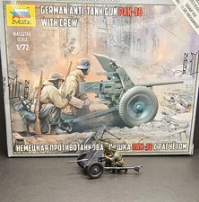 1/72 WWII German 37MM Gun 2-person Finished Scene Model handpainted Ornament