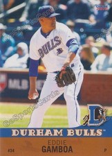 2016 Durham Bulls Eddie Gamboa RC Rookie Tampa Bay Ray