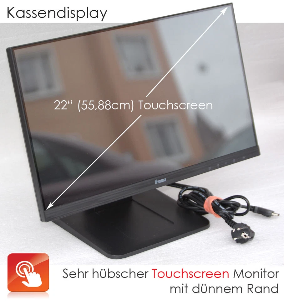IIYAMA PROLITE T2252MSC 22" 55,8cm IPS LED TOUCHSCREEN MONITOR 10-PUNKTE V600-UG - Bild 2 von 4