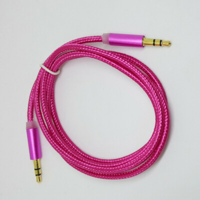 For Car PC Phone 1m HOT PINK Aux Cable Lead Jack to Jack Stereo Male  NEW