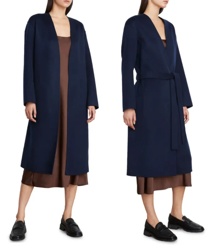 Royal Blue Robe Wrap Coat - Luxury Blue