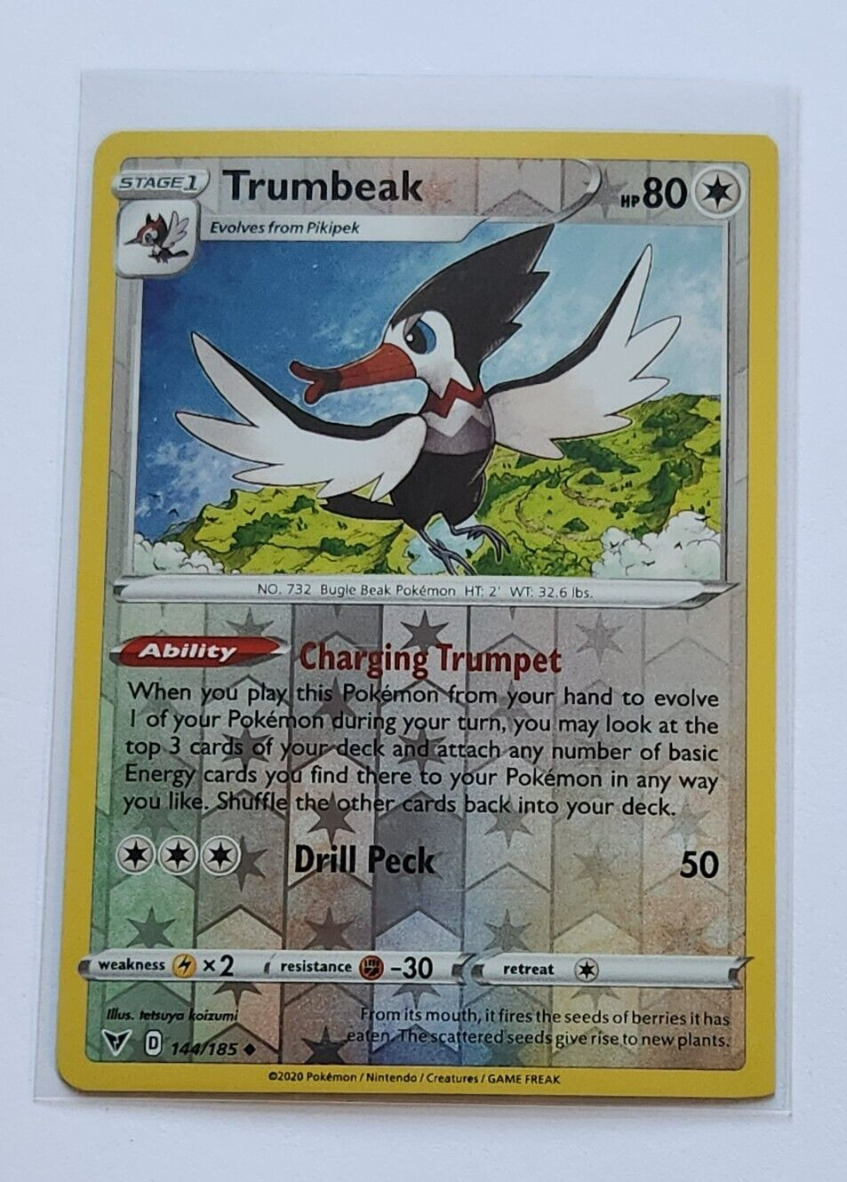 2020 POKEMON TRUMBEAK HOLO TRADING CARD