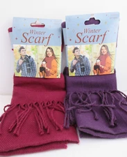 Winter Scarfs for All Ages, UNISEX, Burgundy & Purple, 13'' x 72'' each