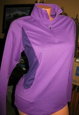 CHAMPION C9 LONG SLEEVE ATHLETIC SHIRT PURPLE MEDIUM REFLECTIVE FITTED