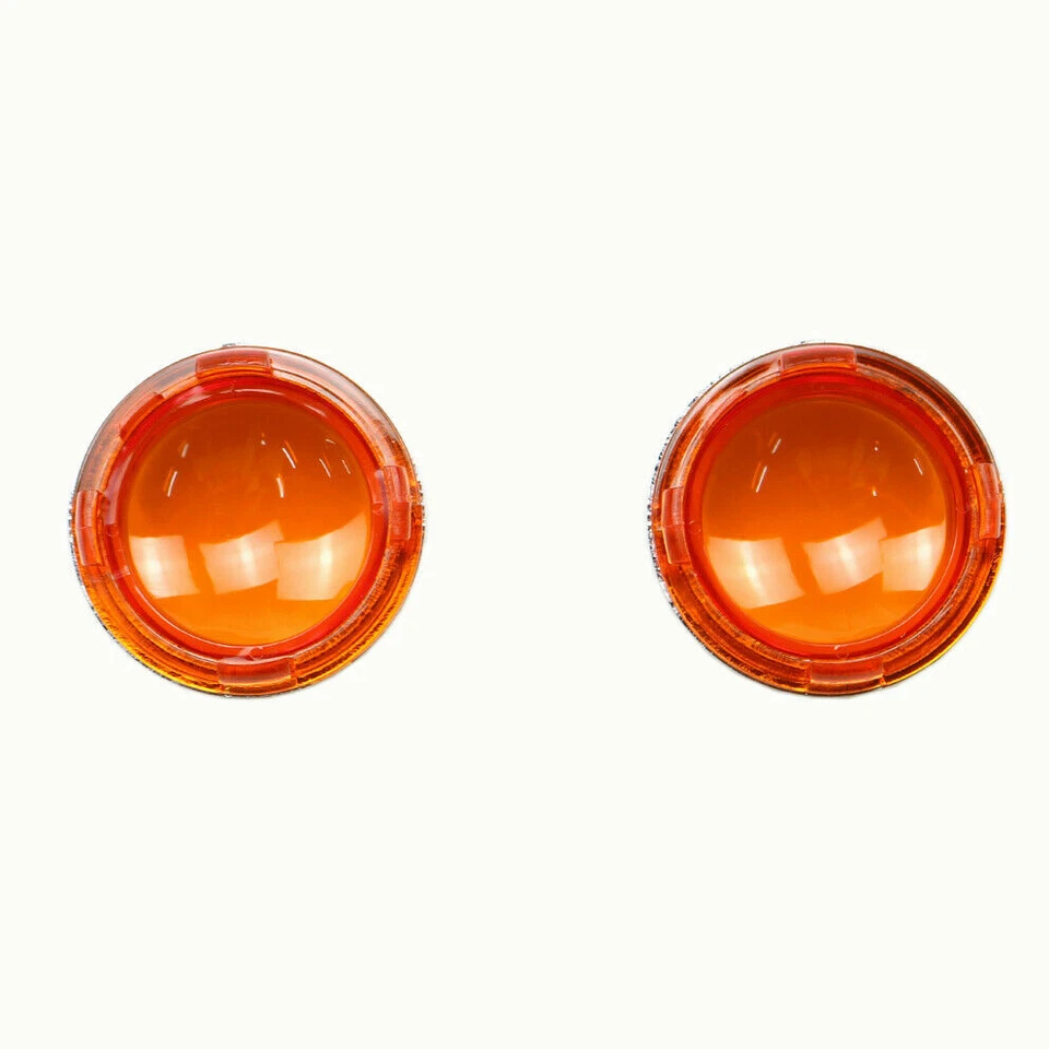 2Pcs Amber Bullet Turn Signal Lens Cover For Harley Dyna Softail FXDL FLHX V-Rod - Image 2 of 4