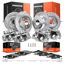 A-Premium Drilled Brake Rotor & Pad+Caliper Front & Rear for Jeep Grand Cherokee