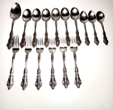 Carico Japan 18/8 Donatello Stainless Flatware Spoon & Fork Lot Of 16 Pieces