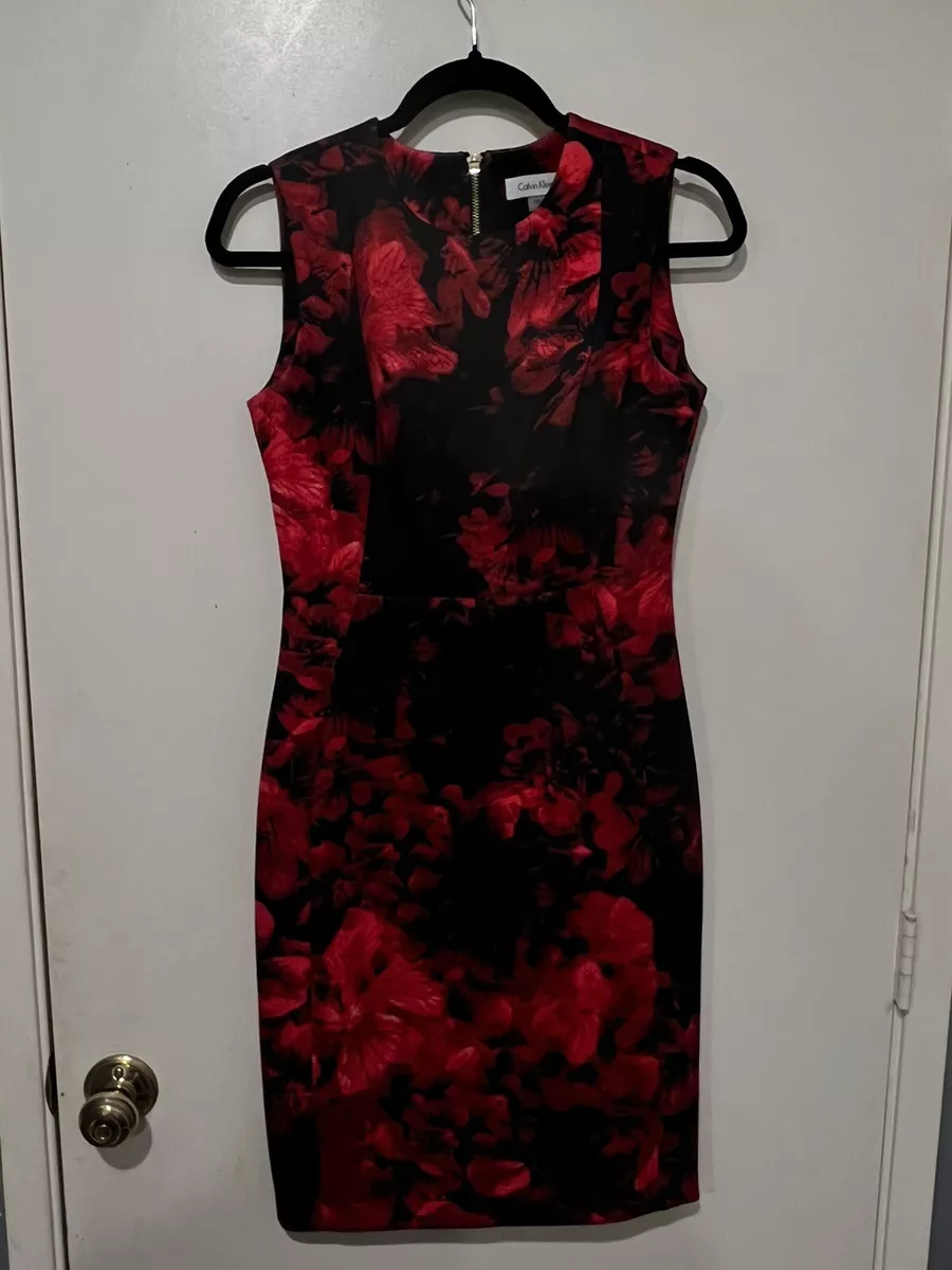Calvin klein black clearance and red dress