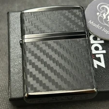 Zippo Armor Oil Lighter Black Carbon Series Ion Coating Brass Japan